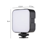 Load image into Gallery viewer, Mini LED Video Light Photography Fill-in Lamp 6500K Dimmable 5W+Cold Shoe Mount Adapter for Canon Nikon Sony DSLR
