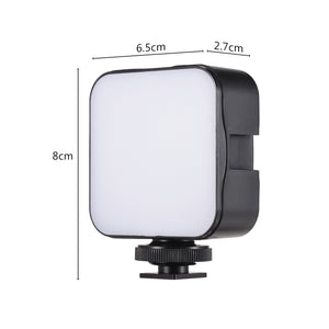 Mini LED Video Light Photography Fill-in Lamp 6500K Dimmable 5W+Cold Shoe Mount Adapter for Canon Nikon Sony DSLR