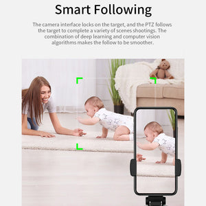 Portable Auto Smart Shooting Selfie Stick 360° Rotation Auto Face Tracking for Photo Vlog Live Video Record Camera Phone Holder