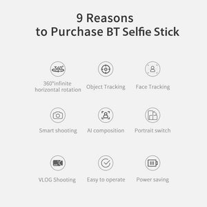 Portable Auto Smart Shooting Selfie Stick 360° Rotation Auto Face Tracking for Photo Vlog Live Video Record Camera Phone Holder