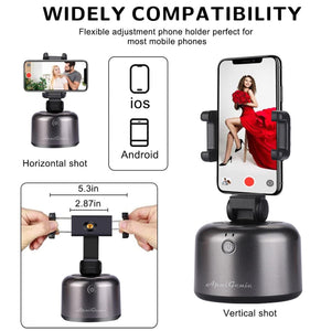 360° Rotation Smart Selfie Stick Auto Face Object Tracking Camera Tripod Holder Smart Shooting Phone Mount