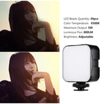 Load image into Gallery viewer, Mini LED Video Light Photography Fill-in Lamp 6500K Dimmable 5W+Cold Shoe Mount Adapter for Canon Nikon Sony DSLR
